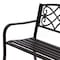 Gardenised Outdoor Garden Patio Steel Park Bench Lawn Decor with Cast Iron Unique Design Back, Black Seating Bench for Yard, Patio, Garden, Balcony, and Deck QI004257 - alternate 9